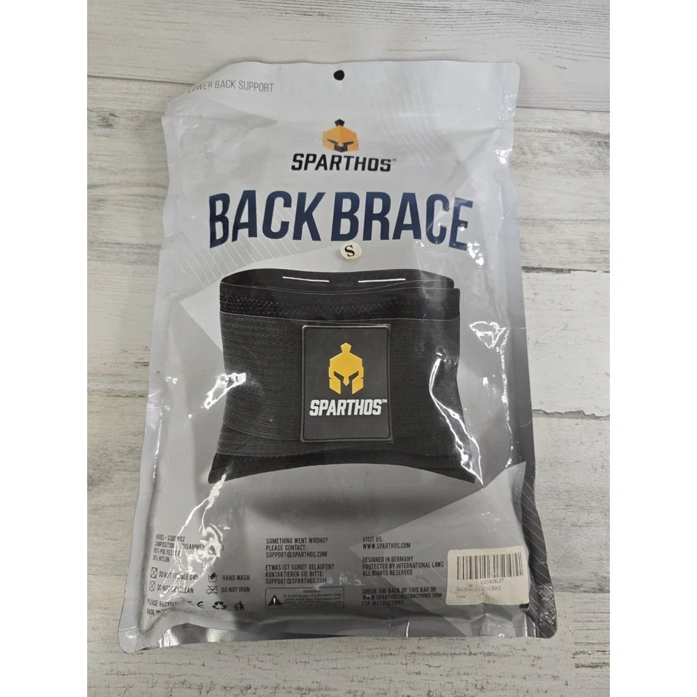 Sparthos Back Brace Lower Back Support Belt Black Small SSBB902 Sciatica Relief